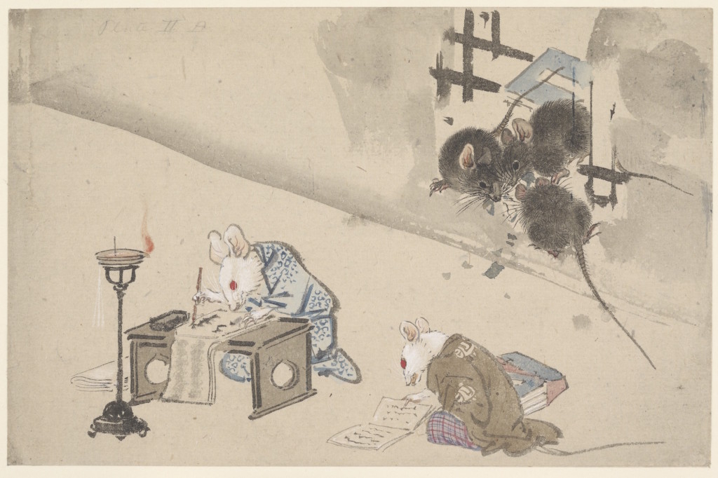 Mice transcribing a book, one of 107 miscellaneous sketches Drawing